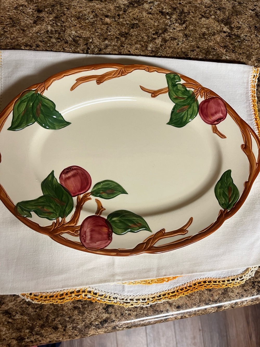 Franciscan Earthenware Apple Hand-Painted  Ceramic Serving Platter
